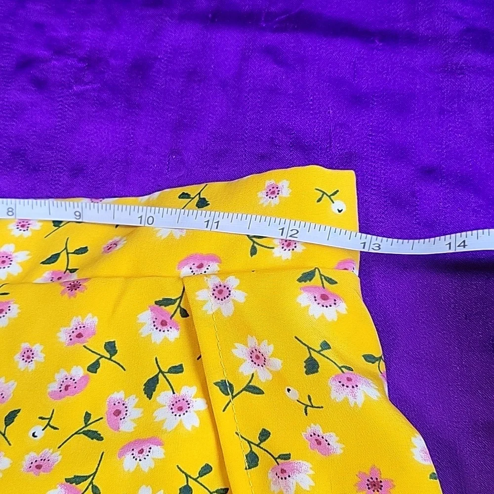 Shein mustard yellow pink floral off shoulder 2 piece set - Picture 13 of 15